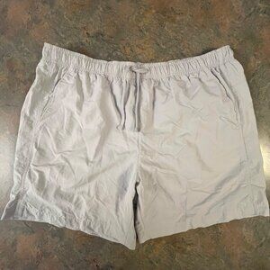 DSG Mens XL Gray Swim Trunks 100% Nylon With Polyester Lining Elastic Waistband